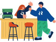 内見をする人たちのイラスト