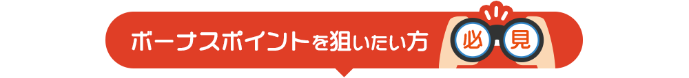 ボーナスポイントを狙いたい方必見