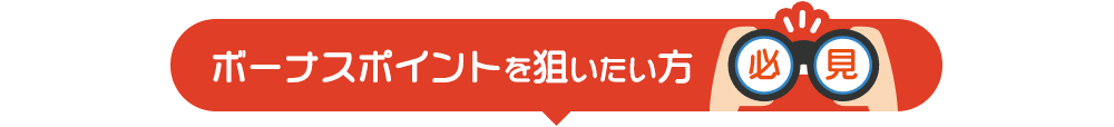 ボーナスポイントを狙いたい方必見